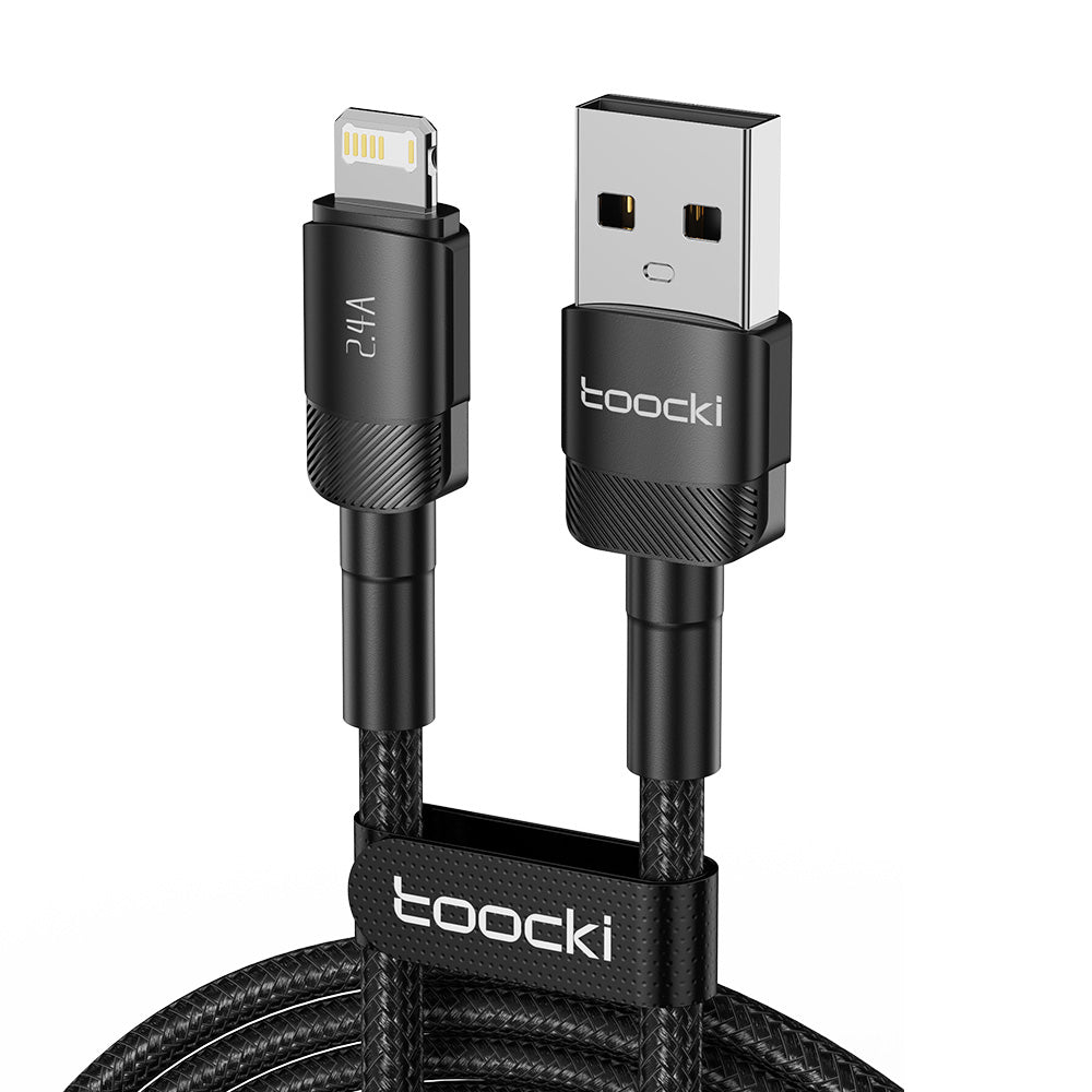 TOOCKI TQ-X12A1 1m USB to Lightning Data Cable 2.4A Fast Charging Braided Wire TOOCKI TQ-X12A1 1m USB to Lightning Data Cable 2.4A Fast Charging Braided Wire